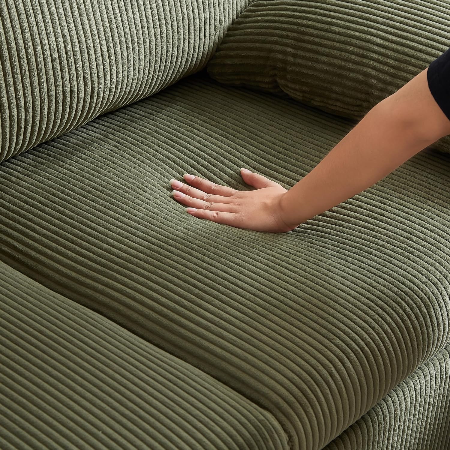 Eafurn 3 in 1 Convertible Pull Out Sleeper Sofa Couch Bed Queen Size, Corduroy Pullout Lounge Loveseat RV Sofa&Couches Sofabed with Soft Pillows Armrest,Side Pockers for Living Room Apartment