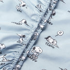 Zestaw pościeli Berkshire Blanket Peanuts® dla dzieci, rozmiar pełny - 4 części, Peanuts® mini pozy i łapy szare, urocze postacie Snoopy nadrukowane na miękkich mikrofibrowych prześcieradłach