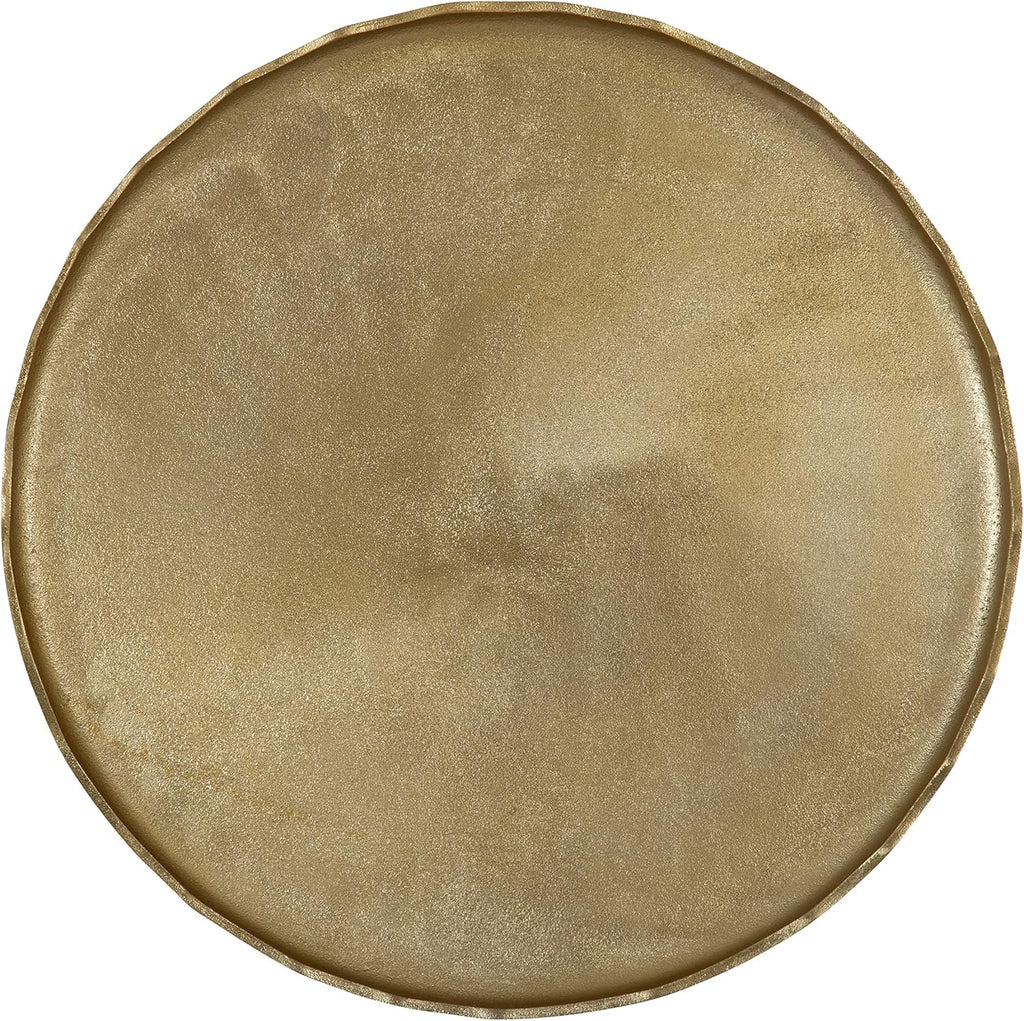 Kate and Laurel Alessia Modern Coffee Table, 25 x 25 x 15, Gold, Metal Coffee Table with Antique Detailing for Storage and Display