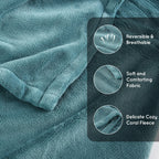Couverture chauffante électrique DUODUO 72"x84" en polaire corail chaude avec 4 réglages de chaleur et arrêt automatique de 10 heures Protection contre la surchauffe - Gris 