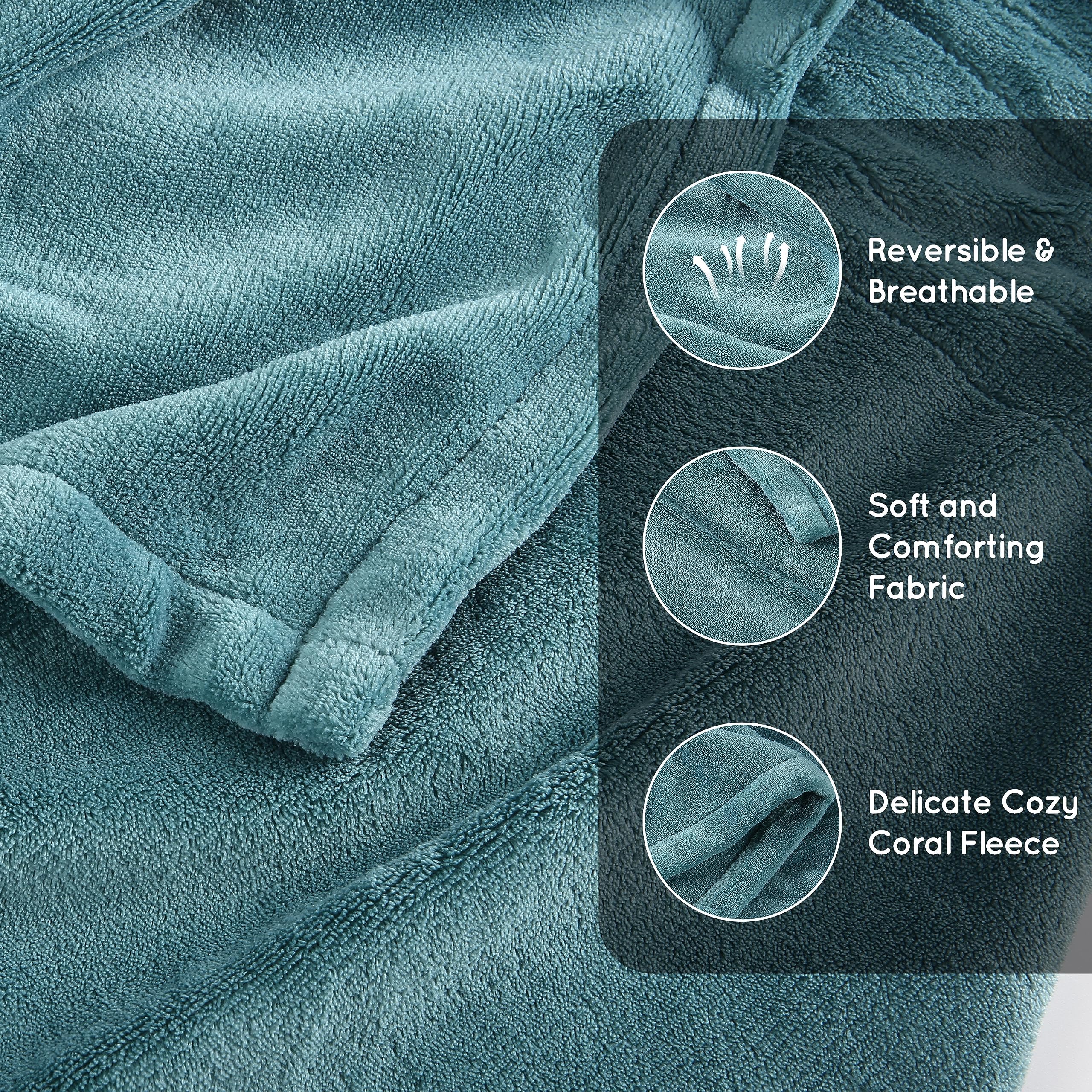 Couverture chauffante électrique DUODUO 72"x84" en polaire corail chaude avec 4 réglages de chaleur et arrêt automatique de 10 heures Protection contre la surchauffe - Gris 