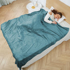 Couverture chauffante électrique DUODUO 72"x84" en polaire corail chaude avec 4 réglages de chaleur et arrêt automatique de 10 heures Protection contre la surchauffe - Gris 