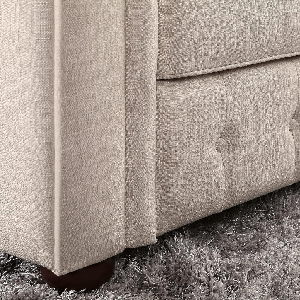 Rosevera Genevieve Upholstered Tufted Loveseat Couch,Chesterfield Sofa loveseat with Armrest Scroll Arm Sofa Couch, Sectional Sofa for Living Room Office