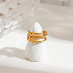 Set Zora 3 Pezzi Anelli Impilabili Regolabili Placcati Oro 18K Acciaio Inossidabile Design Croce Cuore Gioielli Regalo Versatile