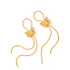 18K PVD Minimalistyczne Lekkie Przytulne Kolczyki Motylki z Długimi Frędzlami ze Stali Nierdzewnej Modne Damskie Premium Wodoodporna Biżuteria Bijoux