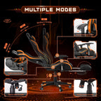 AA Products Gaming Chair Ergonomic High Back Computer Racing Chair Adjustable Office Chair with Footrest, Lumbar Support Swivel Chair - BlackOrange - Grand Goldman