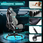 AA Products Gaming Chair Ergonomic High Back Computer Racing Chair Adjustable Office Chair with Footrest, Lumbar Support Swivel Chair - BlackOrange - Grand Goldman