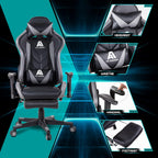 AA Products Gaming Chair Ergonomic High Back Computer Racing Chair Adjustable Office Chair with Footrest, Lumbar Support Swivel Chair - BlackOrange - Grand Goldman