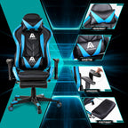 AA Products Gaming Chair Ergonomic High Back Computer Racing Chair Adjustable Office Chair with Footrest, Lumbar Support Swivel Chair - BlackOrange - Grand Goldman