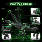 AA Products Gaming Chair Ergonomic High Back Computer Racing Chair Adjustable Office Chair with Footrest, Lumbar Support Swivel Chair - BlackOrange - Grand Goldman