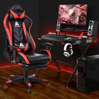 AA Products Gaming Chair Ergonomic High Back Computer Racing Chair Adjustable Office Chair with Footrest, Lumbar Support Swivel Chair - BlackOrange - Grand Goldman
