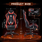 AA Products Gaming Chair Ergonomic High Back Computer Racing Chair Adjustable Office Chair with Footrest, Lumbar Support Swivel Chair - BlackOrange - Grand Goldman