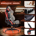 AA Products Gaming Chair Ergonomic High Back Computer Racing Chair Adjustable Office Chair with Footrest, Lumbar Support Swivel Chair - BlackOrange - Grand Goldman