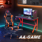 AA Products Gaming Chair Ergonomic High Back Computer Racing Chair Adjustable Office Chair with Footrest, Lumbar Support Swivel Chair - BlackOrange - Grand Goldman