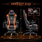 AA Products Gaming Chair Ergonomic High Back Computer Racing Chair Adjustable Office Chair with Footrest, Lumbar Support Swivel Chair - BlackOrange - Grand Goldman