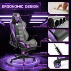AA Products Gaming Chair Ergonomic High Back Computer Racing Chair Adjustable Office Chair with Footrest, Lumbar Support Swivel Chair - BlackOrange - Grand Goldman