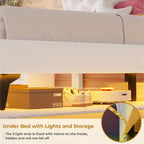 ADORNEVE Twin Bed Frame with RGB LED Lights, Princess Bed Frame with Adjustable Crystal Button Headboard, Velet Upholstered Platform Bed for Girls, Solid Wooden Slats, Easy Assembly, Creamy White - Grand Goldman