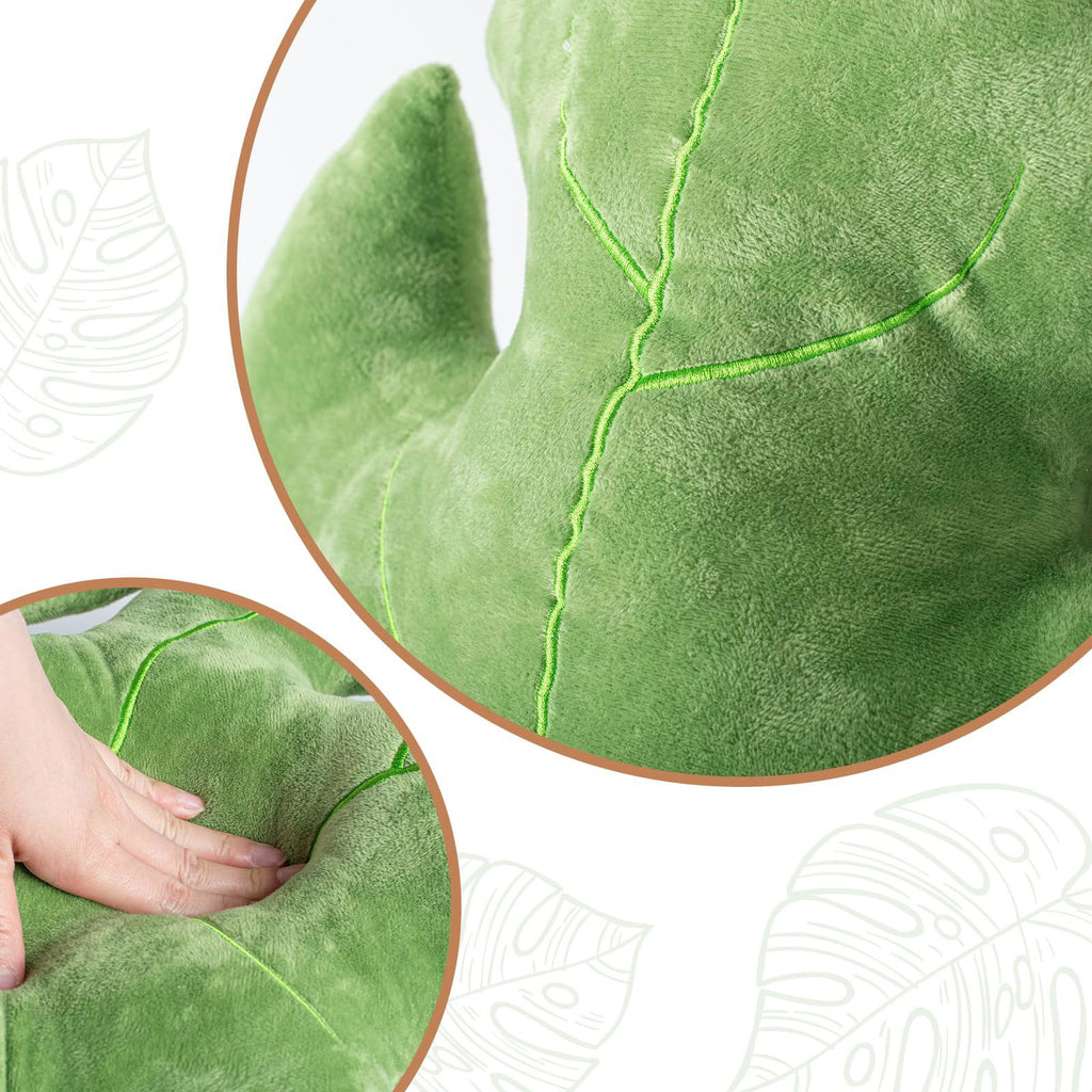 AELS Set of 2 3D Leaves Decorative Throw Pillows, 18"& 14" Monstera Deliciosa Plush Pillow Set for Plant Lovers Garden Lovers, Living Room Bedroom Nursery Decor, Light Green & Dark Green - Grand Goldman
