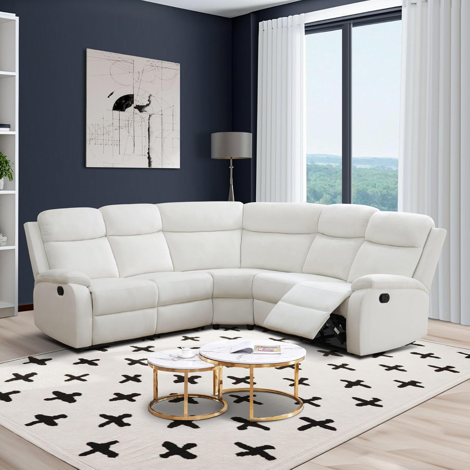 AJI Power Recliner Living Room Set with LED for Living Room, Dormitory, Guest House, Playroom, Airbnb,Apartment - Grand Goldman