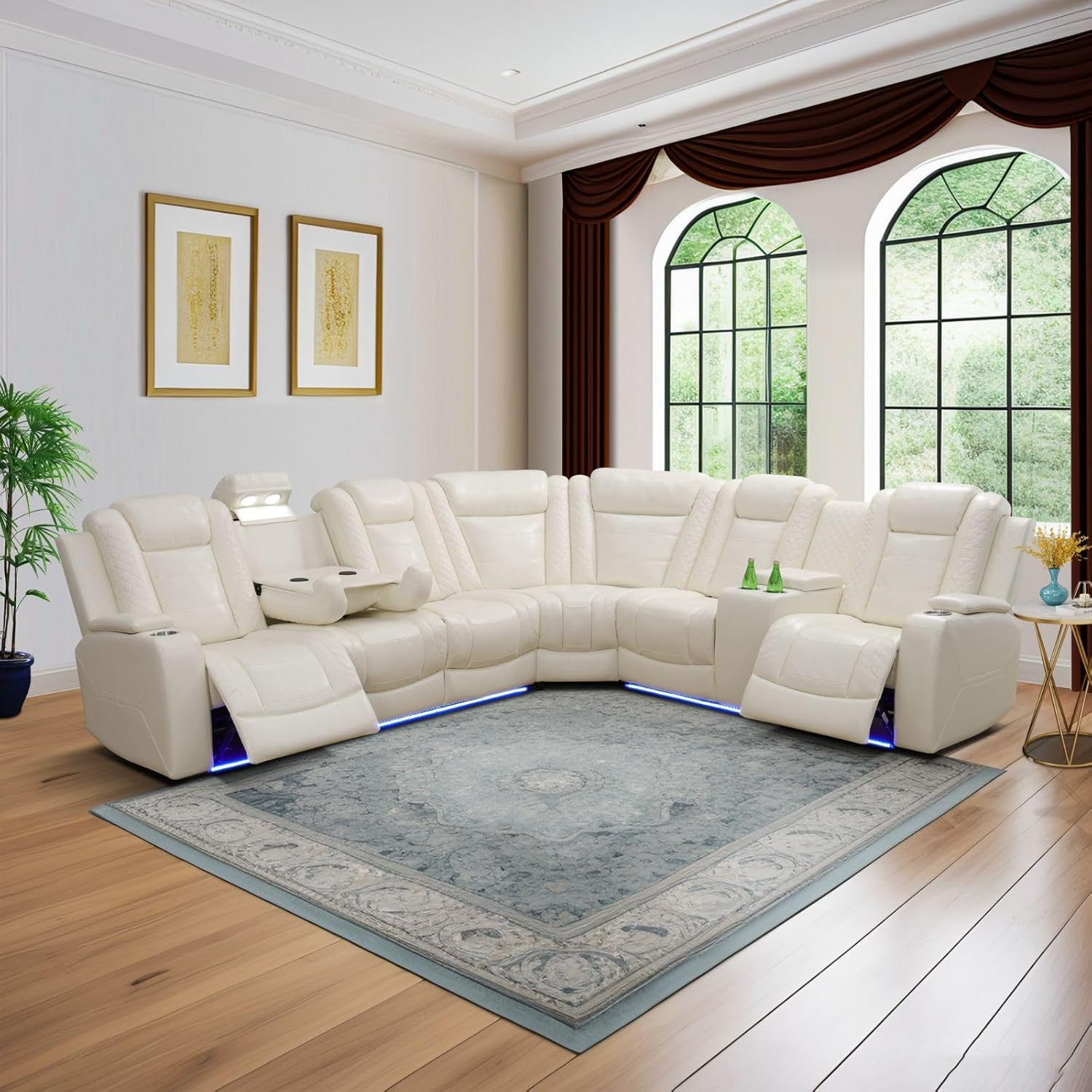 AJI Power Recliner Living Room Set with LED for Living Room, Dormitory, Guest House, Playroom, Airbnb,Apartment - Grand Goldman