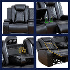 AJI Power Recliner Living Room Set with LED for Living Room, Dormitory, Guest House, Playroom, Airbnb,Apartment - Grand Goldman