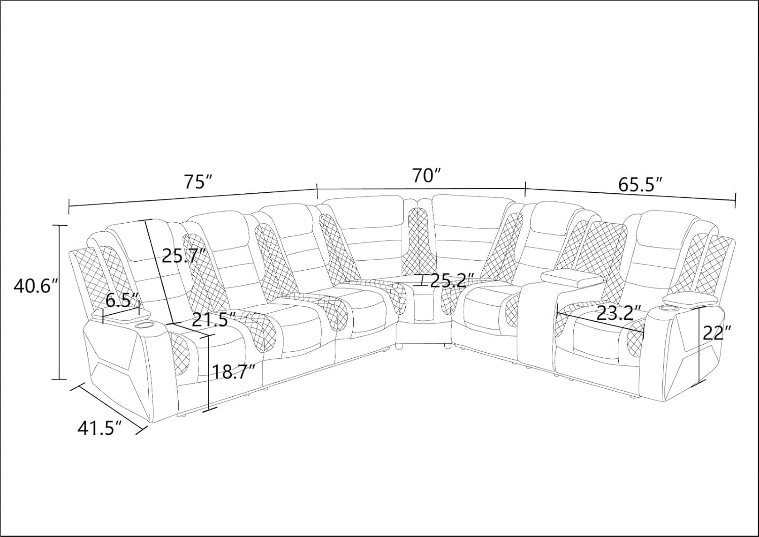 AJI Power Recliner Living Room Set with LED for Living Room, Dormitory, Guest House, Playroom, Airbnb,Apartment - Grand Goldman