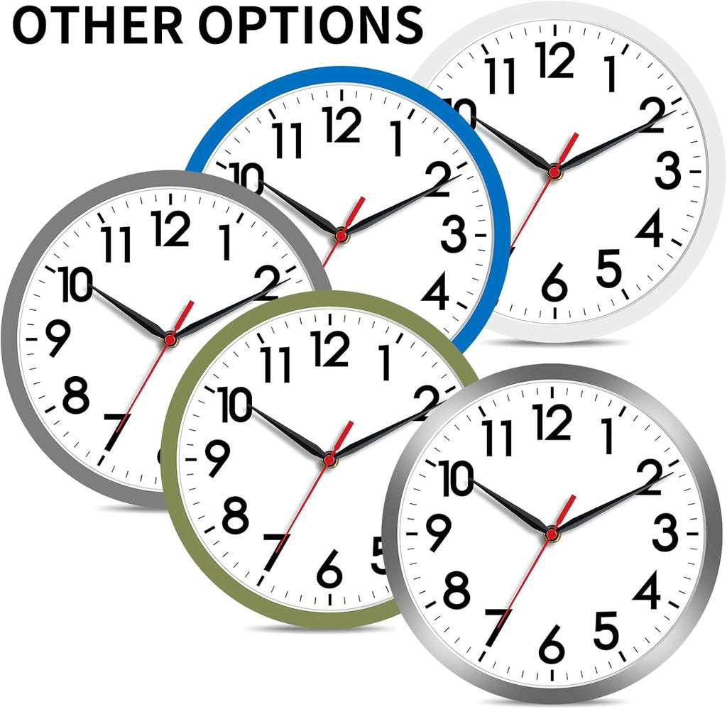 AKCISOT Wall Clock, Modern Small Wall Clocks Battery Operated 8 Inch, Silent Non-Ticking Analog Classic for Office, Home, Bathroom, Kitchen, Bedroom, School(Black) - Grand Goldman