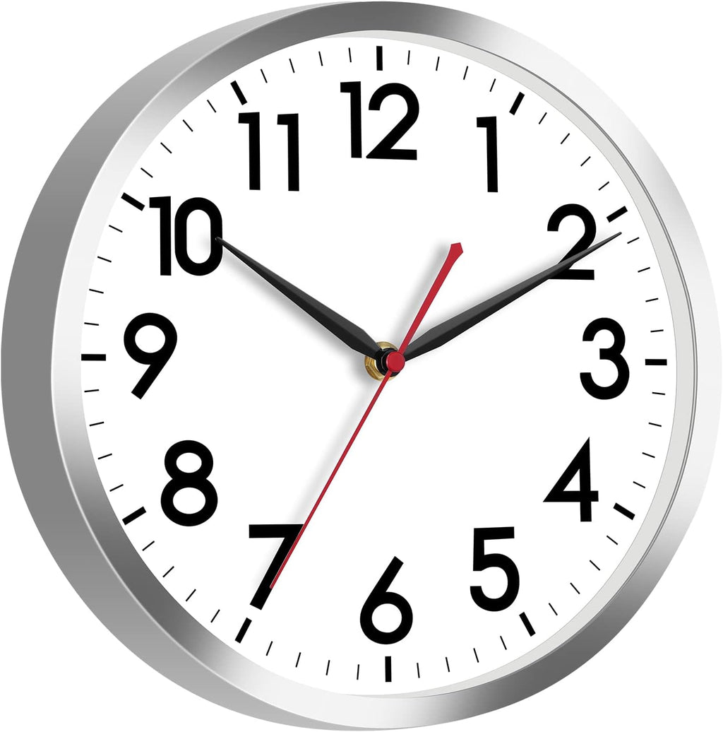 AKCISOT Wall Clock, Modern Small Wall Clocks Battery Operated 8 Inch, Silent Non-Ticking Analog Classic for Office, Home, Bathroom, Kitchen, Bedroom, School(Black) - Grand Goldman