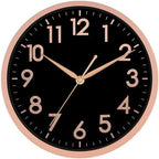 AKCISOT Wall Clock, Modern Small Wall Clocks Battery Operated 8 Inch, Silent Non-Ticking Analog Classic for Office, Home, Bathroom, Kitchen, Bedroom, School(Black) - Grand Goldman