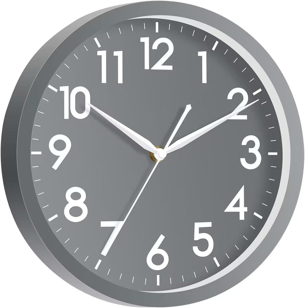 AKCISOT Wall Clock, Modern Small Wall Clocks Battery Operated 8 Inch, Silent Non-Ticking Analog Classic for Office, Home, Bathroom, Kitchen, Bedroom, School(Black) - Grand Goldman