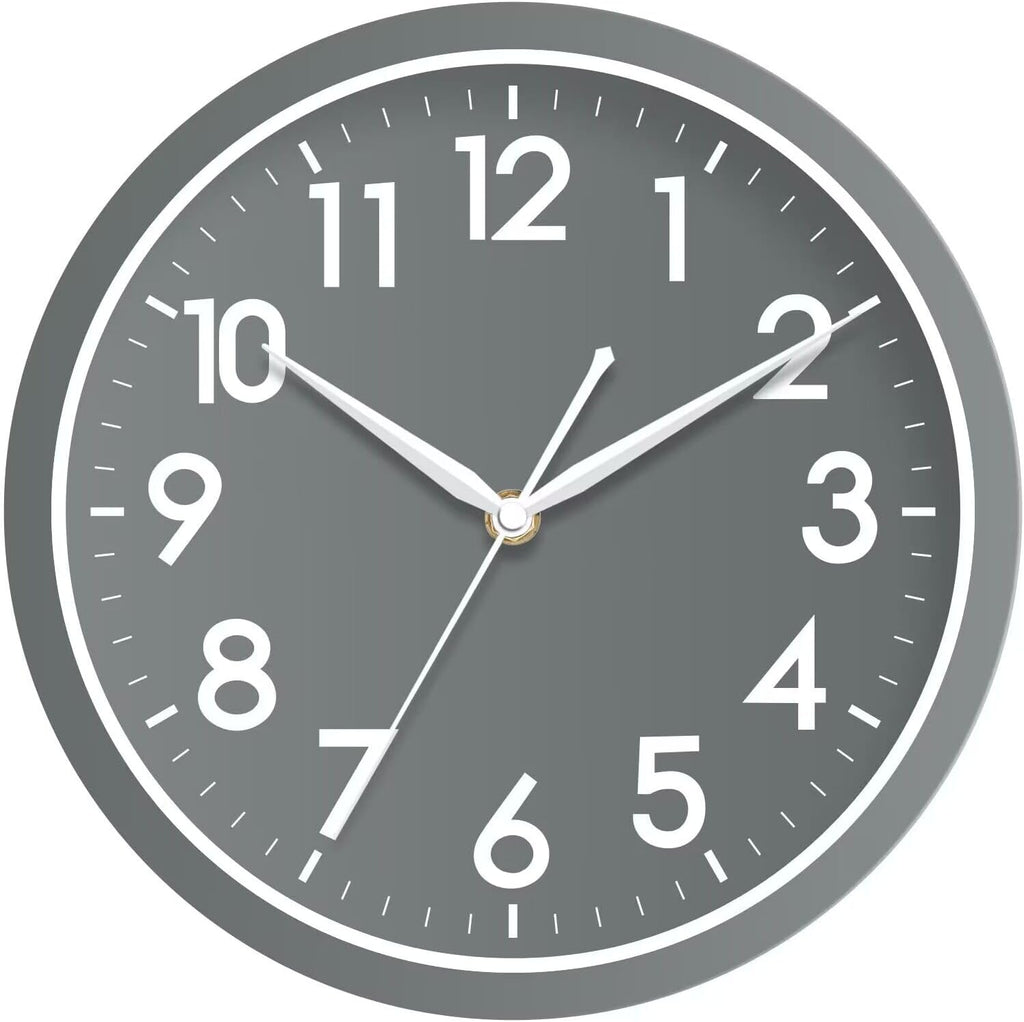 AKCISOT Wall Clock, Modern Small Wall Clocks Battery Operated 8 Inch, Silent Non-Ticking Analog Classic for Office, Home, Bathroom, Kitchen, Bedroom, School(Black) - Grand Goldman