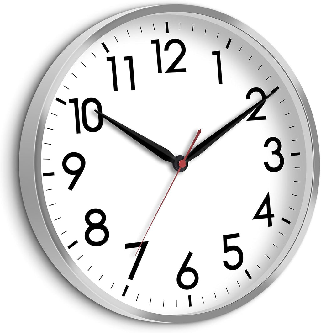 AKCISOT Wall Clock, Modern Small Wall Clocks Battery Operated 8 Inch, Silent Non-Ticking Analog Classic for Office, Home, Bathroom, Kitchen, Bedroom, School(Black) - Grand Goldman