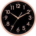 AKCISOT Wall Clock, Modern Small Wall Clocks Battery Operated 8 Inch, Silent Non-Ticking Analog Classic for Office, Home, Bathroom, Kitchen, Bedroom, School(Black) - Grand Goldman