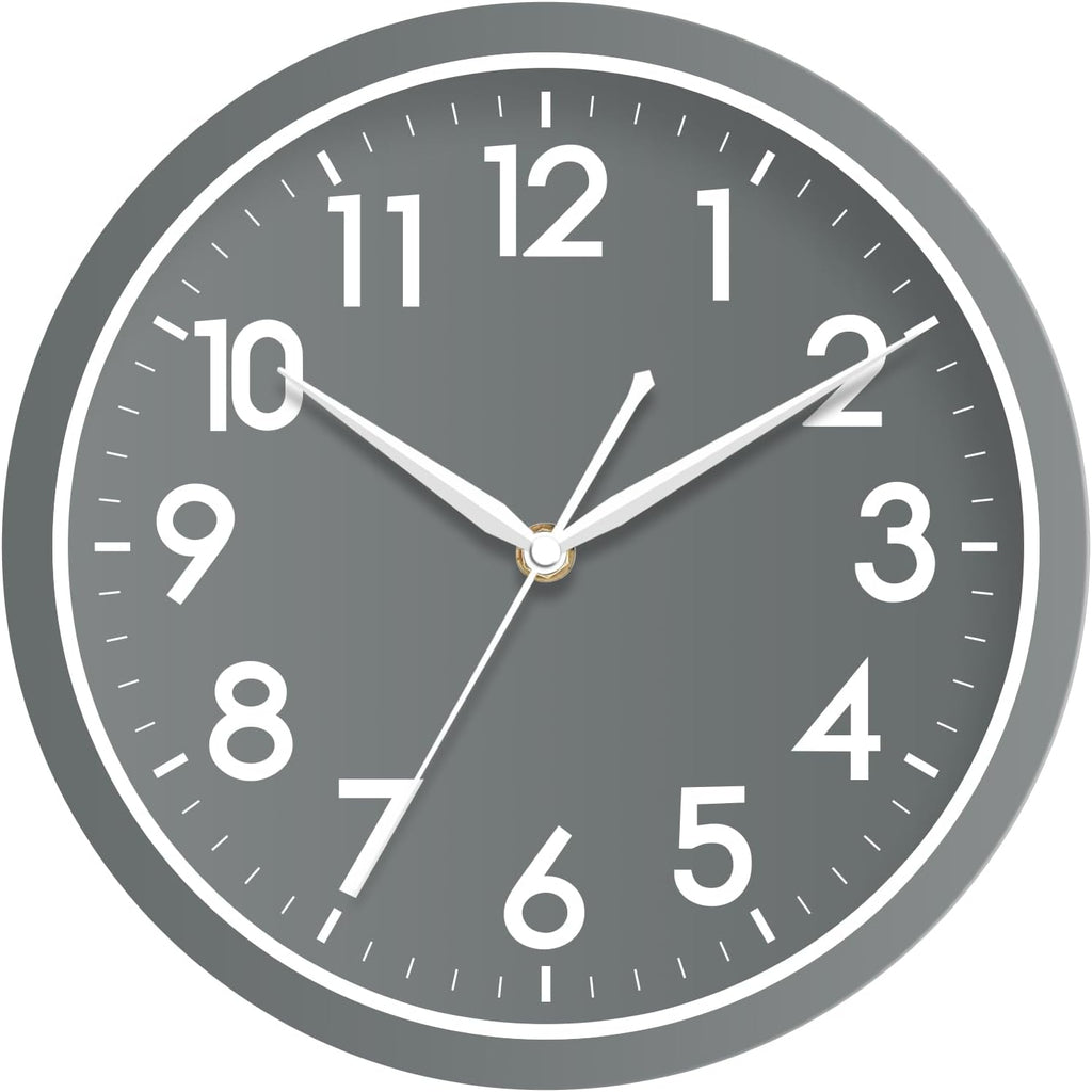 AKCISOT Wall Clock, Modern Small Wall Clocks Battery Operated 8 Inch, Silent Non-Ticking Analog Classic for Office, Home, Bathroom, Kitchen, Bedroom, School(Black) - Grand Goldman