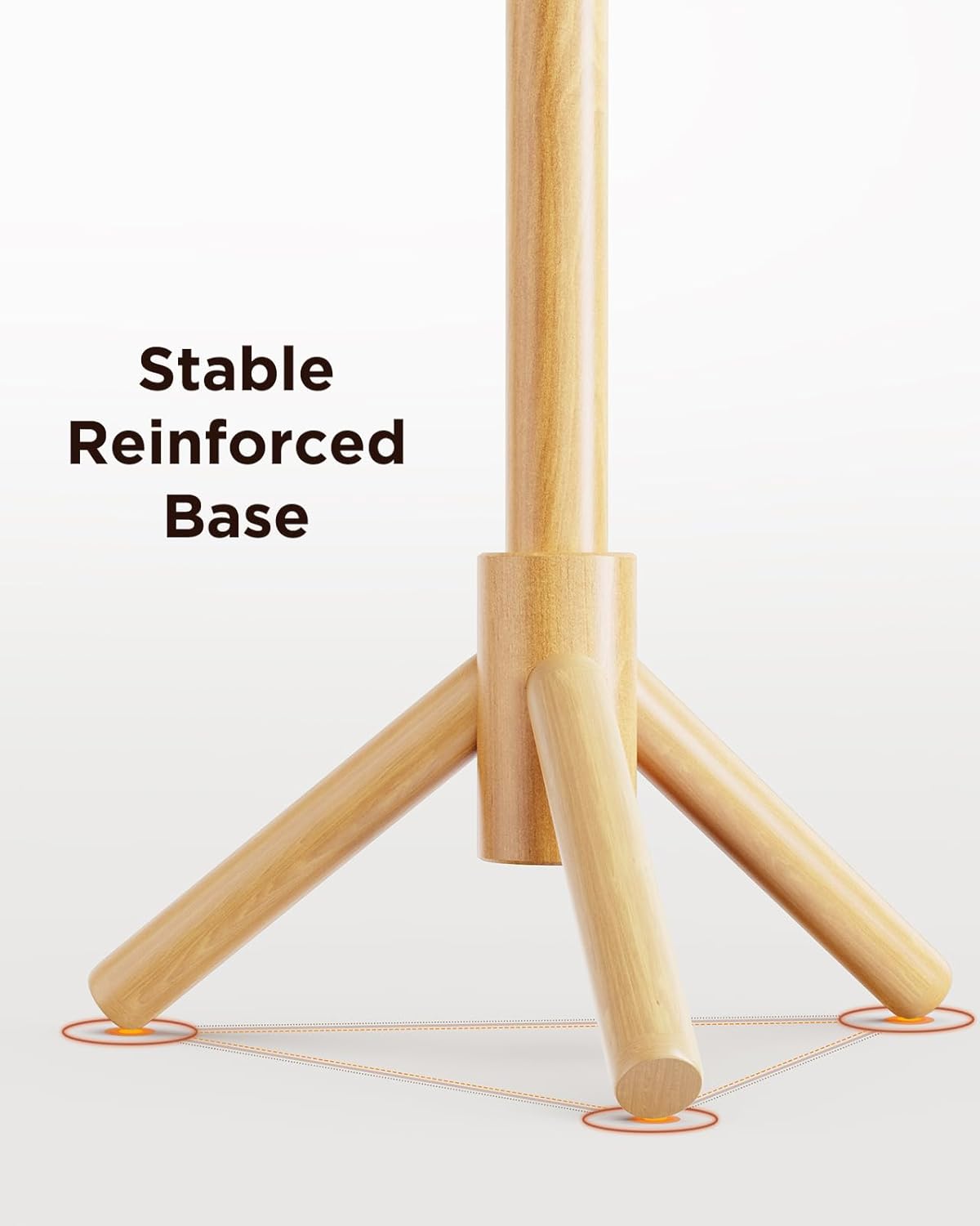 AMADA HOMEFURNISHING Coat Rack Stand, Wooden Coat Rack Freestanding with 8 Hooks, Coat Tree with 3 Height Configurations for Entryway, Hallway, Bedroom, Office, AMWCR01N - Grand Goldman