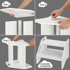 AMBIRD Wooden Step Stool, Two Step Stools Toddler 300 lbs Capacity with Safety Non-Slip Pads and Handles, Bamboo Step Stool for Bathroom, Kitchen Dual Height Step Stools for Kids (Natural) - Grand Goldman