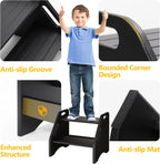 AMBIRD Wooden Step Stool, Two Step Stools Toddler 300 lbs Capacity with Safety Non-Slip Pads and Handles, Bamboo Step Stool for Bathroom, Kitchen Dual Height Step Stools for Kids (Natural) - Grand Goldman