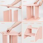 AMBIRD Wooden Step Stool, Two Step Stools Toddler 300 lbs Capacity with Safety Non-Slip Pads and Handles, Bamboo Step Stool for Bathroom, Kitchen Dual Height Step Stools for Kids (Natural) - Grand Goldman