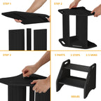 AMBIRD Wooden Step Stool, Two Step Stools Toddler 300 lbs Capacity with Safety Non-Slip Pads and Handles, Bamboo Step Stool for Bathroom, Kitchen Dual Height Step Stools for Kids (Natural) - Grand Goldman