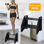 AMBIRD Wooden Step Stool, Two Step Stools Toddler 300 lbs Capacity with Safety Non-Slip Pads and Handles, Bamboo Step Stool for Bathroom, Kitchen Dual Height Step Stools for Kids (Natural) - Grand Goldman