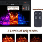 AMERLIFE Fireplace TV Stand with Sliding Barn Door for TVs up to 73", Farmhouse 63" Fireplace Entertainment Center with Storage Cabinets/Adjustable Shelves, Distressed White & Barnwood - Grand Goldman