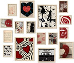 ANERZA 16 PCS Framed Eclectic Wall Art Decor, Modern Maximalist Wall Prints for Bedroom, Gallery Wall Frame Set, Posters for Living Room Aesthetic, Wall Collage Kit Pictures, Colorful Dorm Home Decor - Grand Goldman