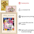 ANERZA 16 PCS Framed Eclectic Wall Art Decor, Modern Maximalist Wall Prints for Bedroom, Gallery Wall Frame Set, Posters for Living Room Aesthetic, Wall Collage Kit Pictures, Colorful Dorm Home Decor - Grand Goldman