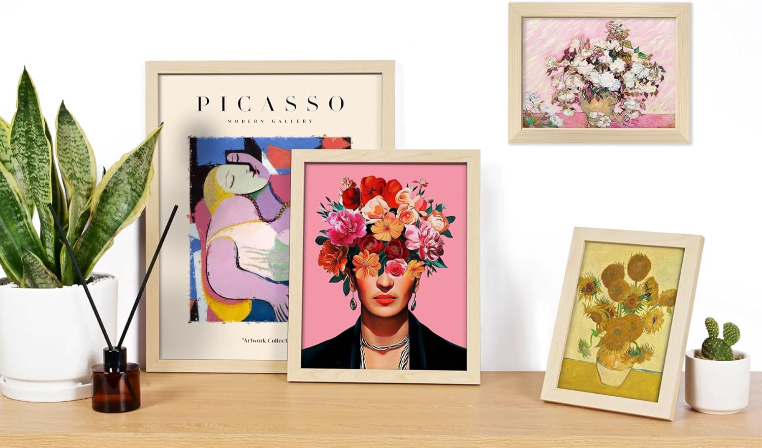 ANERZA 16 PCS Framed Eclectic Wall Art Decor, Modern Maximalist Wall Prints for Bedroom, Gallery Wall Frame Set, Posters for Living Room Aesthetic, Wall Collage Kit Pictures, Colorful Dorm Home Decor - Grand Goldman