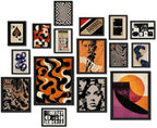 ANERZA 16 PCS Framed Eclectic Wall Art Decor, Modern Maximalist Wall Prints for Bedroom, Gallery Wall Frame Set, Posters for Living Room Aesthetic, Wall Collage Kit Pictures, Colorful Dorm Home Decor - Grand Goldman