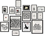 ANERZA 16 PCS Framed Eclectic Wall Art Decor, Modern Maximalist Wall Prints for Bedroom, Gallery Wall Frame Set, Posters for Living Room Aesthetic, Wall Collage Kit Pictures, Colorful Dorm Home Decor - Grand Goldman