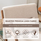 ANJHOME Mid Century Modern Accent Chair, Comfy Fabric Living Room Chairs with Solid Wood Frame, Lounge Reading Armchair, Easy Assembly, Beige - Grand Goldman