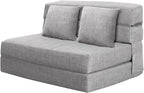 ANONER Fold Sofa Bed Couch Memory Foam with Pillow Futon Sleeper Chair Guest Bed and Fold Out Couch, Washable Cover Twin Size, Dark Gray - Grand Goldman
