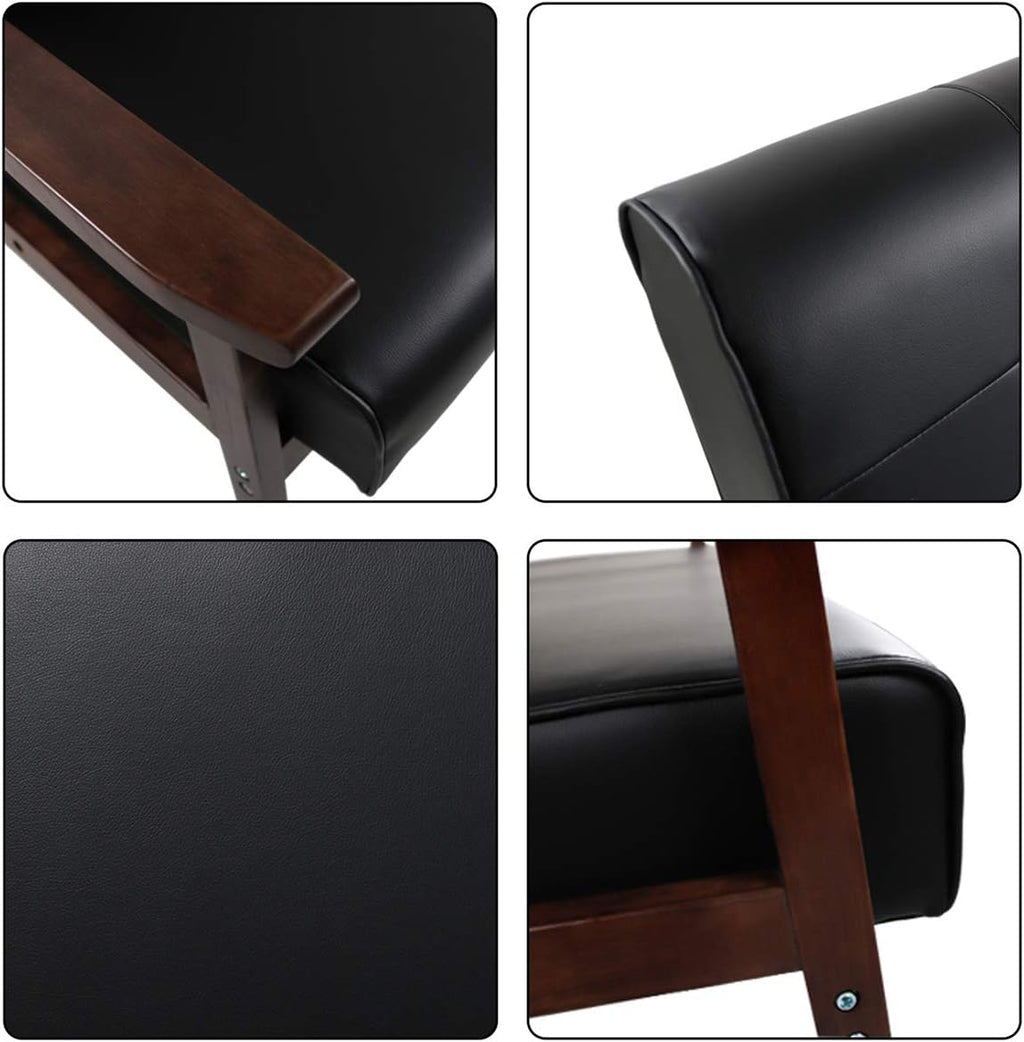 AODAILIHB Leather Sofa Couch Set 2 Accent Chairs & 1Loveseat Black Faux Leather Loveseats Mid Century Modern Office Couch for Small Space Waiting Room Living Room Furniture (3, Black) - Grand Goldman
