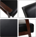 AODAILIHB Leather Sofa Couch Set 2 Accent Chairs & 1Loveseat Black Faux Leather Loveseats Mid Century Modern Office Couch for Small Space Waiting Room Living Room Furniture (3, Black) - Grand Goldman